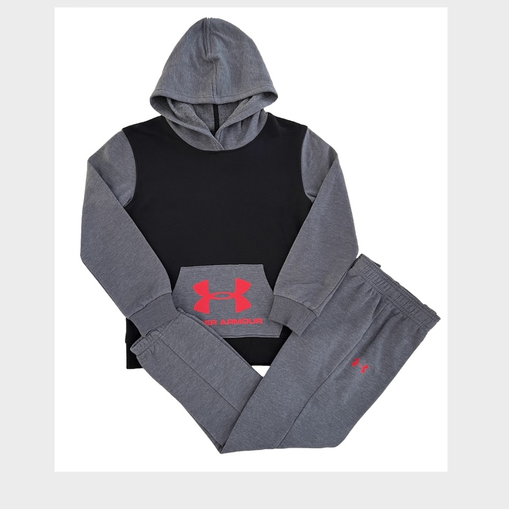 NWT Under Armour Little Boys' Big Logo Hoodie and Pants Set Size 7